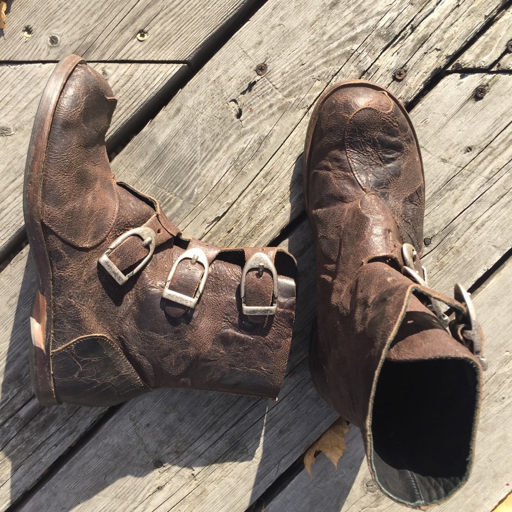 Cydwoq Future Brown Leather Buckle Boots 38 7.5 8